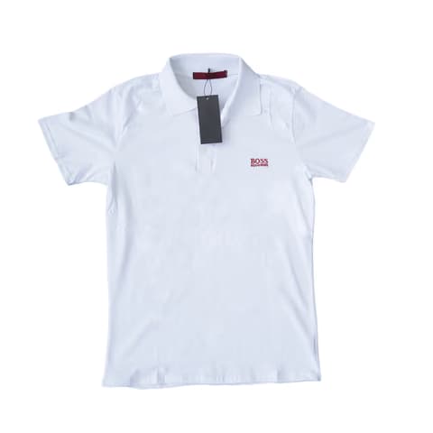 Hugo Boss Bijela Majica Crveni Znak Kragna