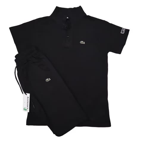 Lacoste Crna Majica Crni Šorc (kragna)