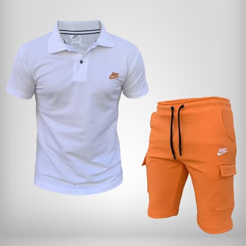 Nike Bijela Majica Narandžasti Šorc