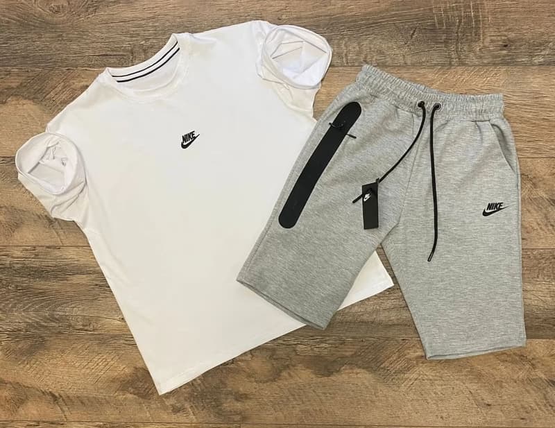 Nike Bijela Majica Sivi Šorc - slika 1