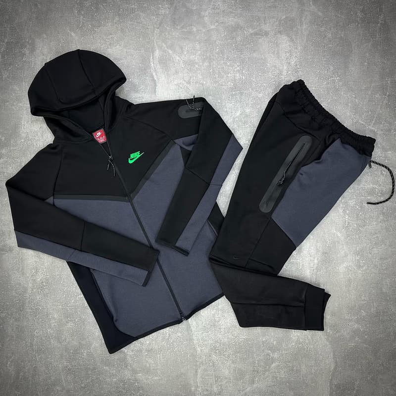 Nike Crno-Siva Tech v3 Trenerka (Zeleni znak) - slika 1